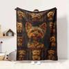 Yorkie Collage Flannel Blanket Throw Blanket Soft Warm Sofa Bed Camping Car Home Decor Unique Christmas Gift C9301996