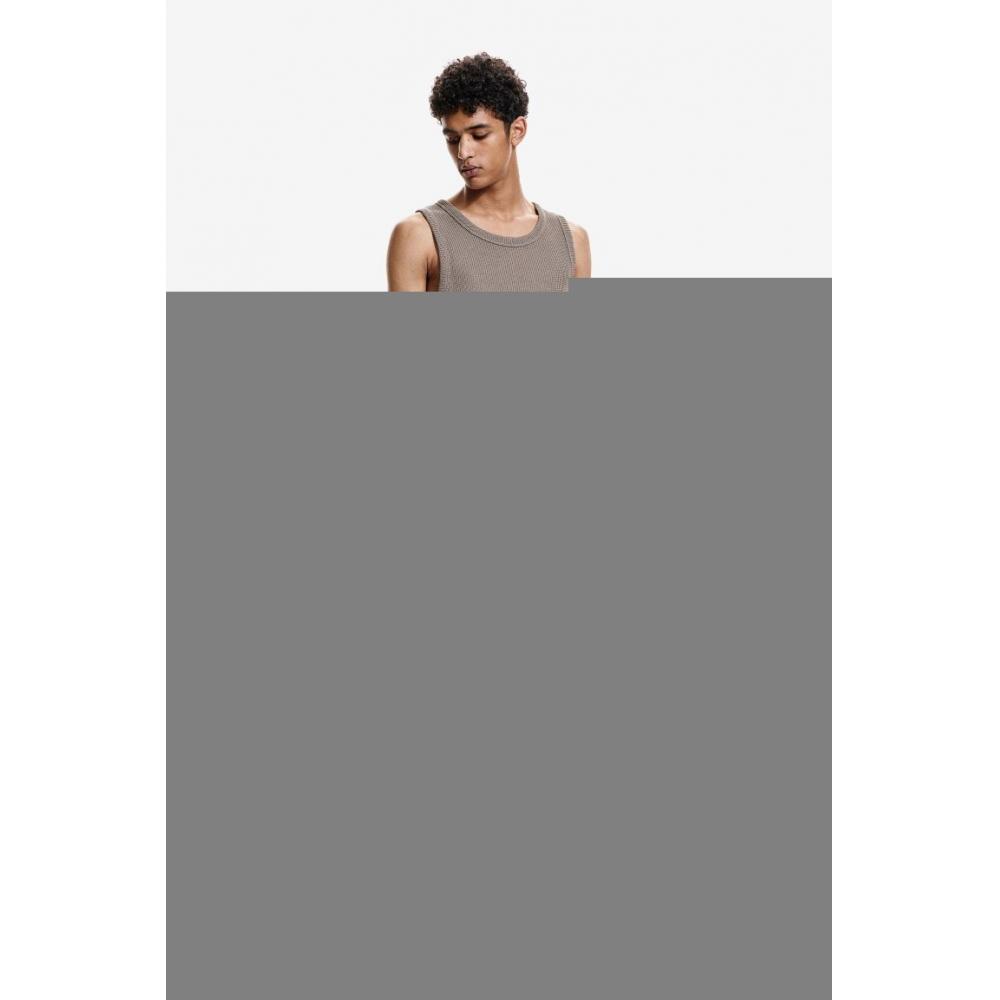 

HM Slim Fit вязаный топ без рукавов, серый