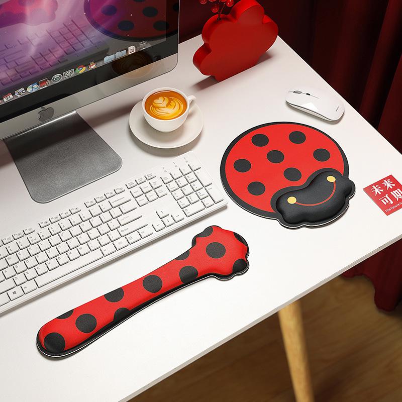 Adorable Pumpkin Girl Mouse Pad with Memory Foam Wrist Rest for Women - Super Soft Cartoon Design