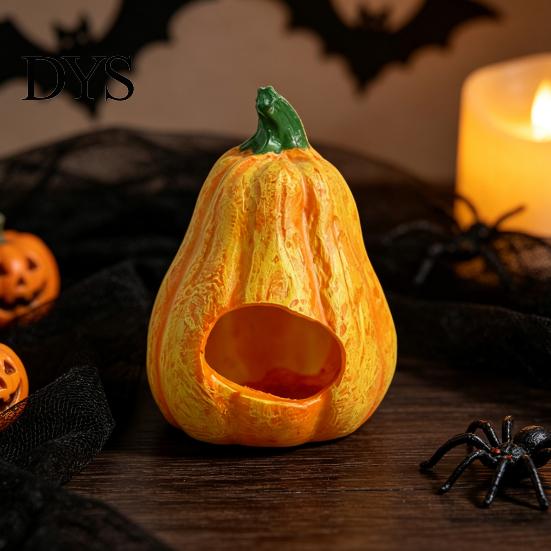 Fish Tank Landscaping Ornament Halloween Pumpkin Aquarium Hideout, Ghost Face Betta Reptile Accessories Hide Cave, Decorative Shrimp Hideaway for