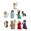 9 Stück/Set Krippenfiguren Aufnäher PVC Mini-Statuen Cartoon Flachrücken Anhänger Verzierungen für Weihnachten DIY Bastel Dekorationen