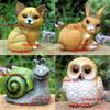 Outdoor Solar Power Yard Animal Ornament Lamp LED Garden Landscape Lamp Rabbit Owl Snail Puppy Night