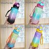 Water Bottle With Gradient Design And One Press Lid For Outdoor Travel And Students