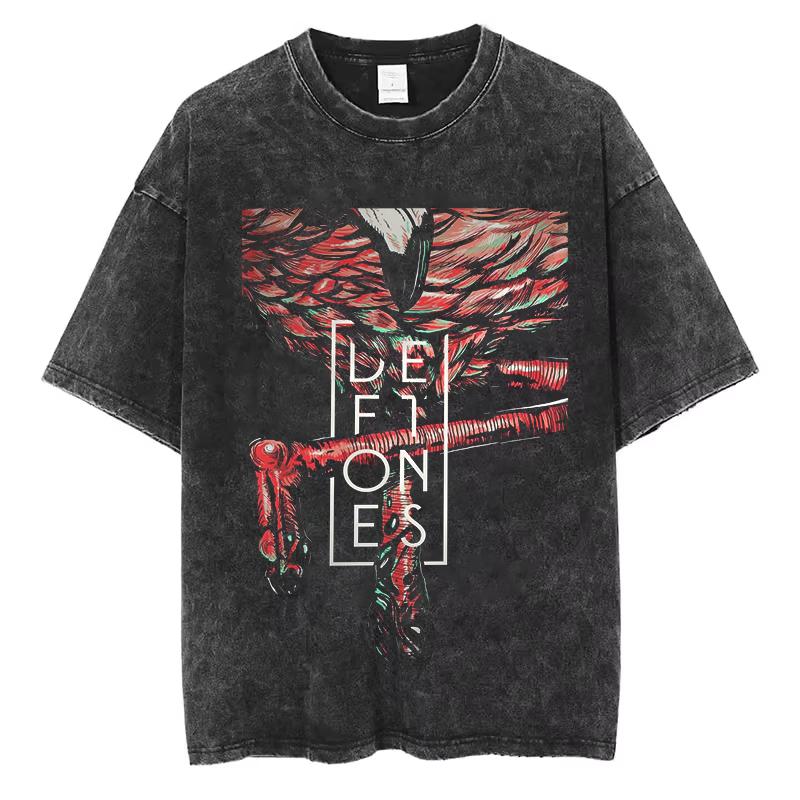 Deftones Pánské Dámské Nadměrné Letní Prané Tričko Vintage Bavlna Nostalgický Designové Tričko Streetwear