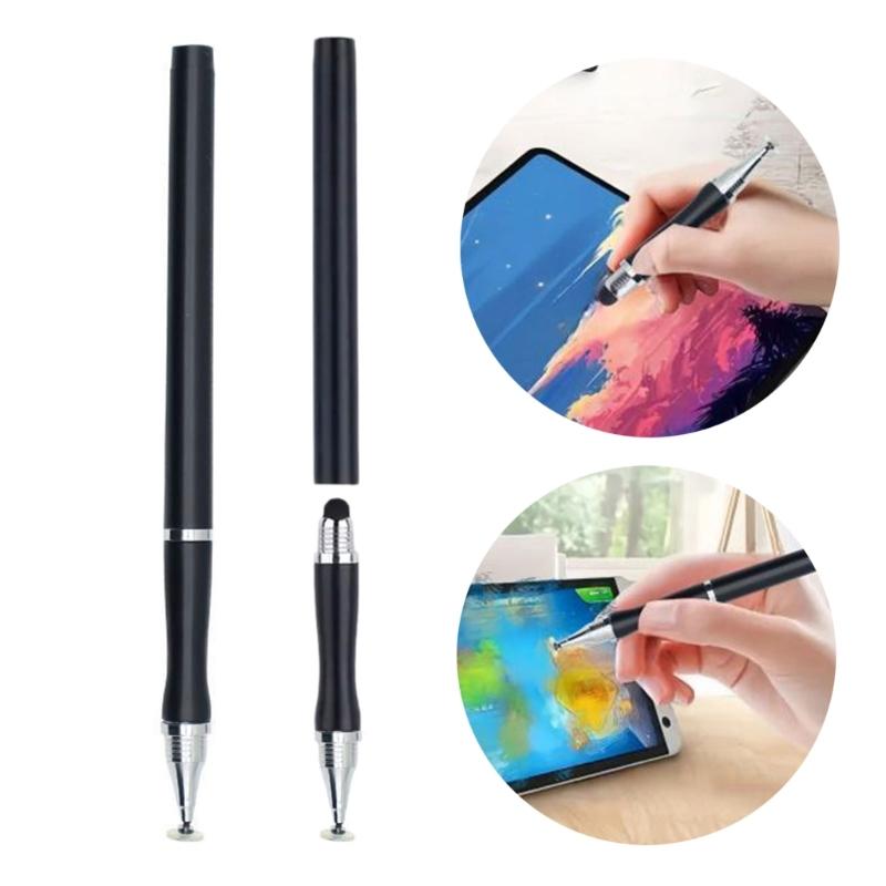 Ergonomic Grip 2 In 1 High Sensitivity Capacitive Touch Pen Sensitive Drawing Note Taking Comfortable for Tablets Phones