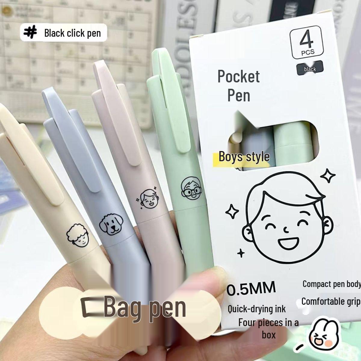 Click-Action Ballpoint Pen Quick-Drying Signature Pen for Students 0.5mm