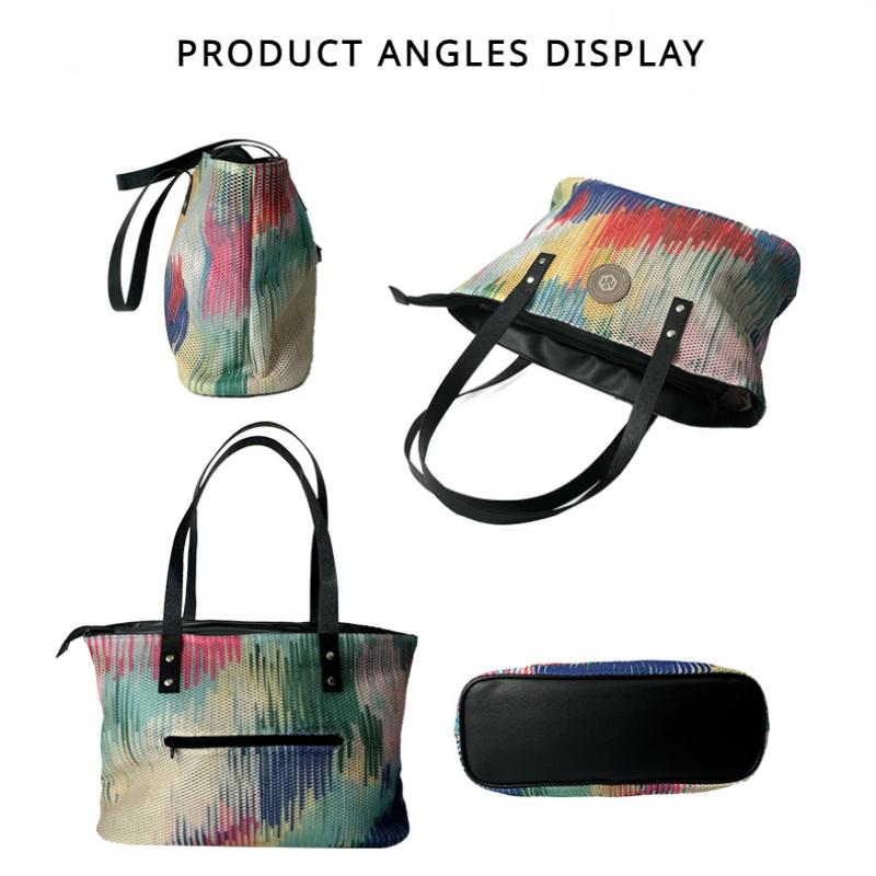 2024 Новая модная женская сумка с принтом из двойной сетчатой ​​ткани — фото 10
