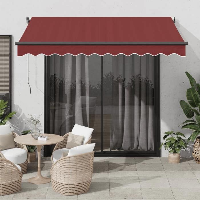 VidaXL Auvent rétractable automatique bordeaux 300x250 cm, auvent, auvent de porte, auvent de jardin, store, auvent de 3310181