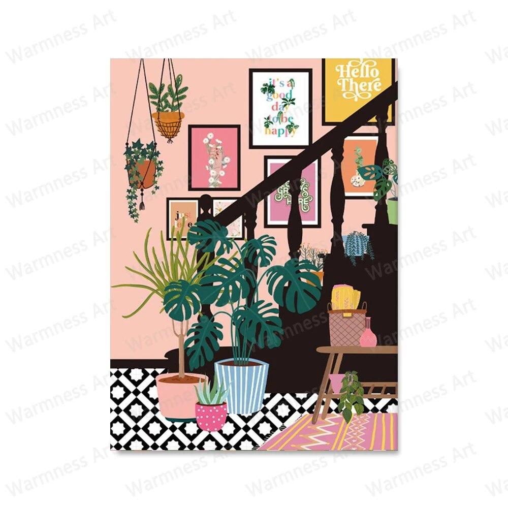 Text Quote Wall Art Canvas Painting Flower Floral Crown Botanical Zebra Posters and Prints Cowboy Boot Bunch Pictures Home Decor No Frame