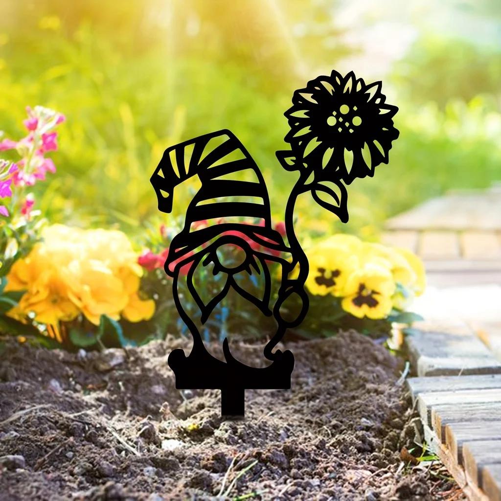 Vintage Style Metal Garden Markers Fairy Statue Stakes Outdoor Patio Decorative Hanging Ornaments