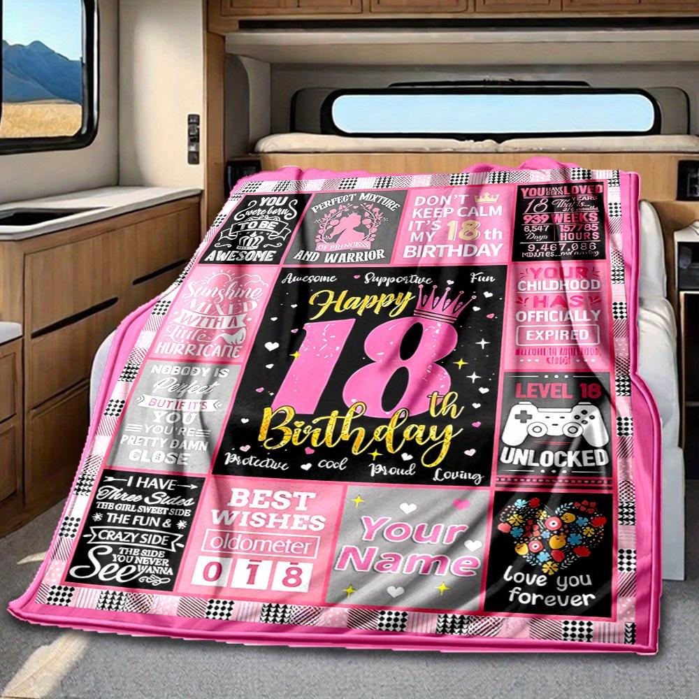 Princess Crown 18Th Birthday Blanket Personalized Name Soft Comfortable Stylish Blanket Car Blanket Perfect For Travel Camping Outdoor Home Suitable