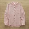 Women Striped Shirts Cotton Yarn Soft Blouses Long Sleeve Stand Collar Office Lady Tops Autumn Female Clothes