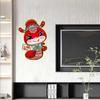 1 Pair Flocking Snake Year Fu Character Sticker Door Couplet Ornaments  Spring Festival Supplies