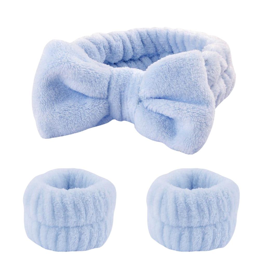 Spa Cosmetic Headband Bow Hair Band for Women Girls Makeup Washing Face Yoga Sports Fluffy Skincare Shower Head Wraps Elastic