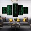 5 τεμ Matrix Green Code Tech Μοντέρνα διακόσμηση Καμβάς Τέχνη τοίχου 5 τεμάχια Πίνακες ζωγραφικής HD Εκτύπωση χωρίς πλαίσιο 5 πάνελ Διακόσμηση δωματίου