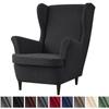 Jacquard Wing Chair Cover Stretch High Sloping Armchair Covers Nordic Elastic Single Sofa Slipcovers With Seat Cushion Covers