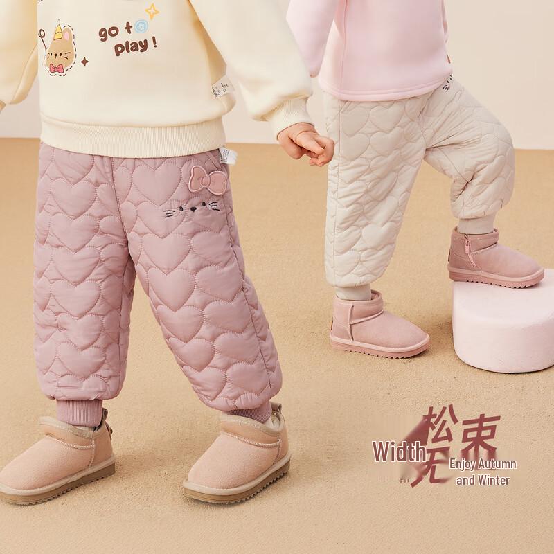 JELLYBABY Girls' Thermal Bowknot Casual Pants