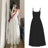 Summer High Waisted Suspender Dress Female Casual Simple Versatile Long Dresses Women Elegant Streetwear Camisole Dress Slimming and Long Skirt