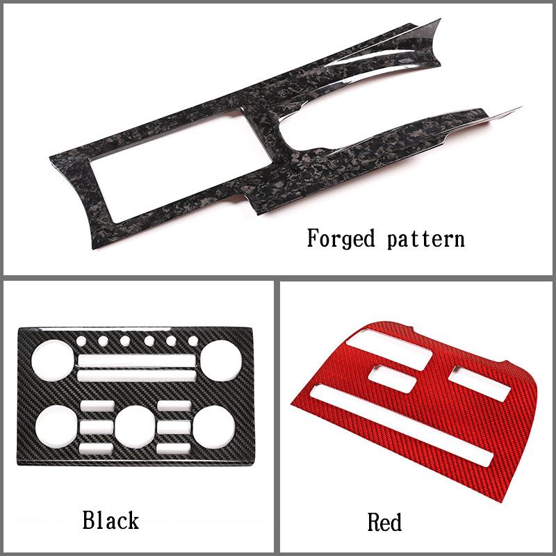 For Nissan GTR R35 Real Carbon Fiber Car Central Control Gear Panel Decorative Frame Central Control Set Sticker Auto Parts