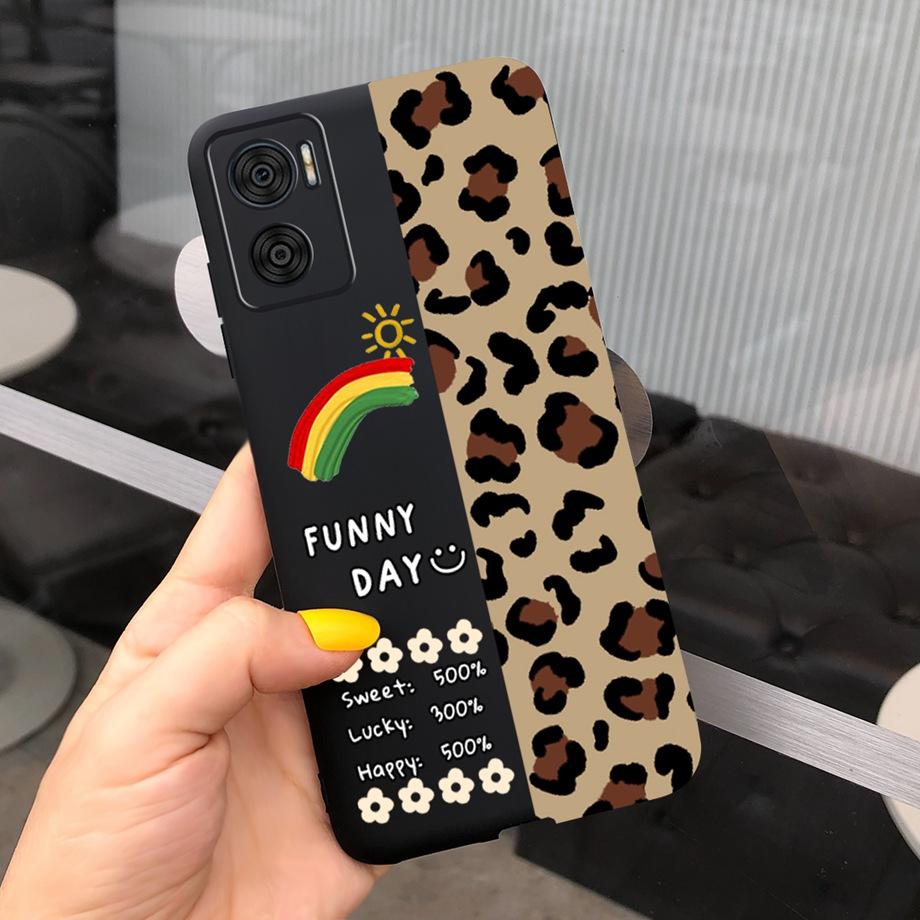 For Motorola Moto E22 Moto E22i Case Soft Matter Black Silicone Back Cover For MotoE22 E 22 Coques Cartoon Cute Fundas For Child