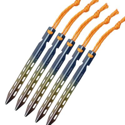 TOMSHOO Outdoor Titanium Alloy Tent Peg Sunshade Canopy Ground Nail V-shaped Ground Nail with Wind