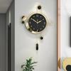 Art Deco Wall Clock Living Room Gold Pendulum Luxury Wall Clock Black Modern Design Silent Nordic Unique Home Decor