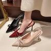 2025 New Summer High Heel Pumps Women Sandals Shoes Fashion Shallow Butterfly-knot Shoes Elegant Wedding Party Shoes