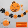 Halloween Pumpkin Lantern Backdrop & Photo Props Set with Party Banners and Hanging Flags