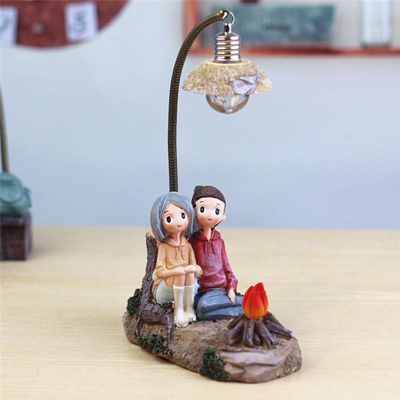 Resin Craft Couple Character Ornaments Creative Boy Girl Night Light