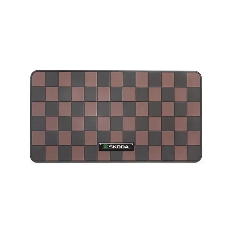 Car Dashboard Anti Slip Pad Phone Ornaments Storage Mat For Skoda Octavia Rapid Kodiaq Kamiq Karoq Vrs Enyaq Fabia Superb Yeti agt588