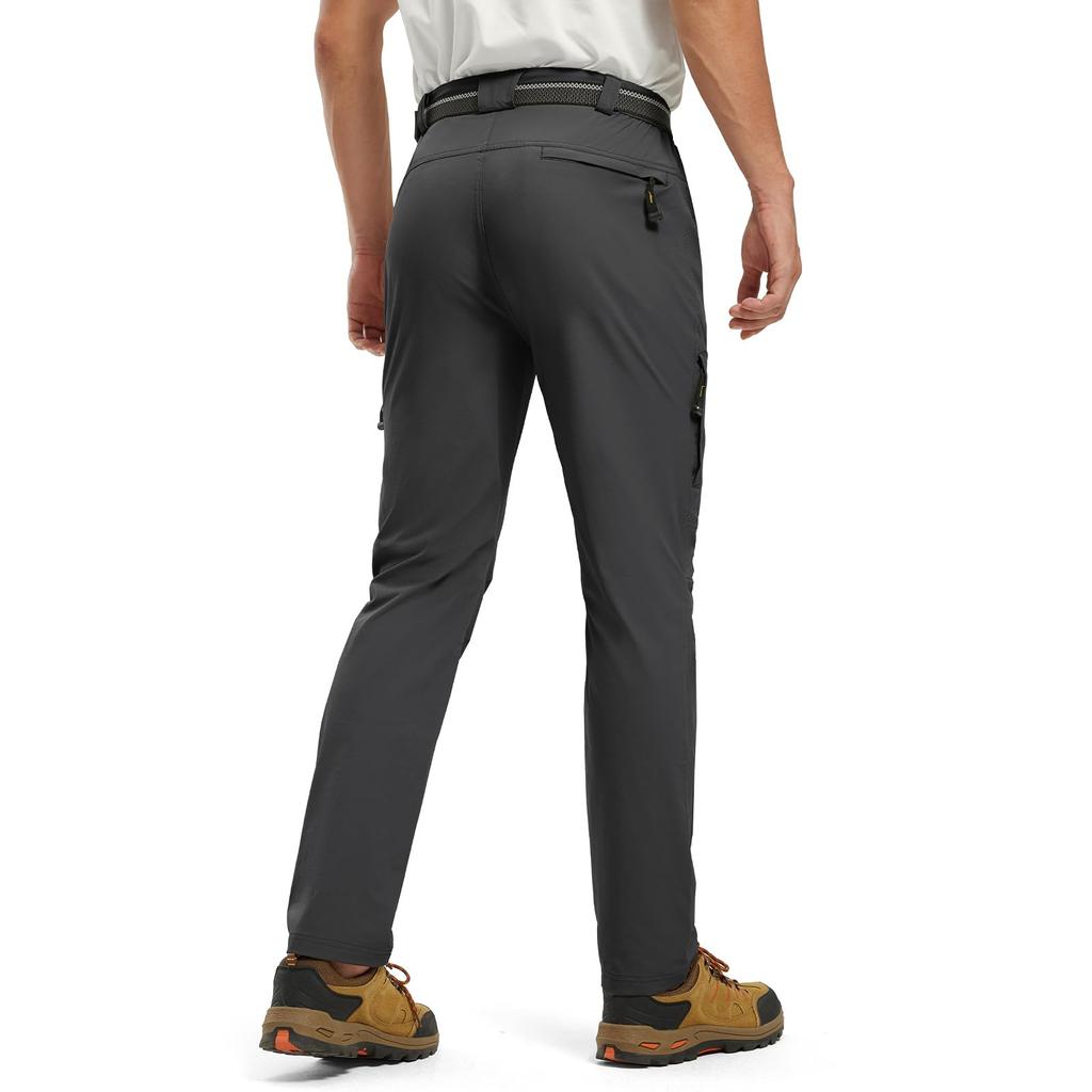 Gopuune Men's Quick-Drying Lightweight Hiking Pants with Water-Repellent Finish and Breathable Belt for Spring, Autumn, and Summer Use (Gray, Size M)