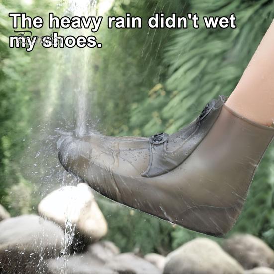 Shoe Protector Cover 1 Pair Silicone Waterproof Cover, Non-slip Galoshes Overshoes for Men Women, Reusable Foldable Rain Boot Outdoor Washable Covers