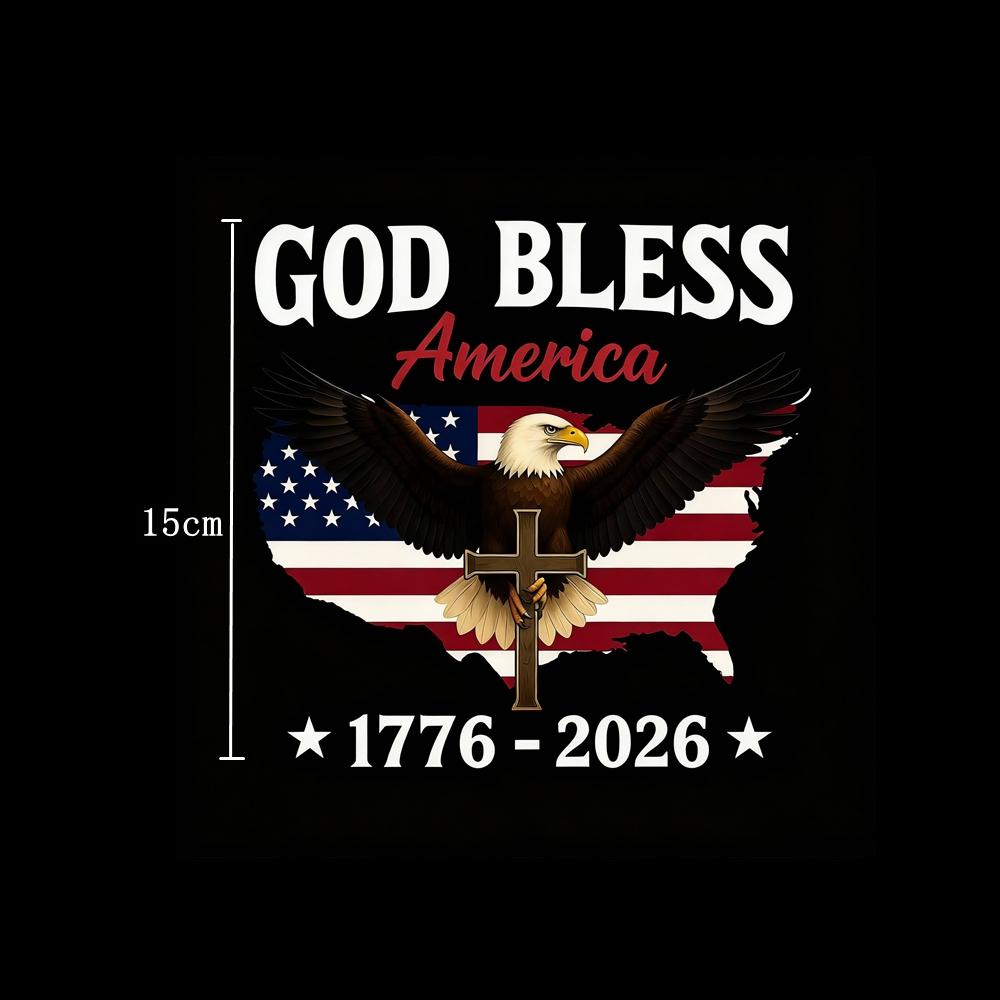 Patriotic God Bless America Car Sticker 1776-2026 American Flag Eagle Sticker, Suitable For Cars, Doors, Windows, Decoration