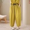 DIMANAF 2026 Plus Size Summer Pants Suits Women Sets Suits Linen Loose Tops Shirts Long Pants Cotton Loose Casual Clothing