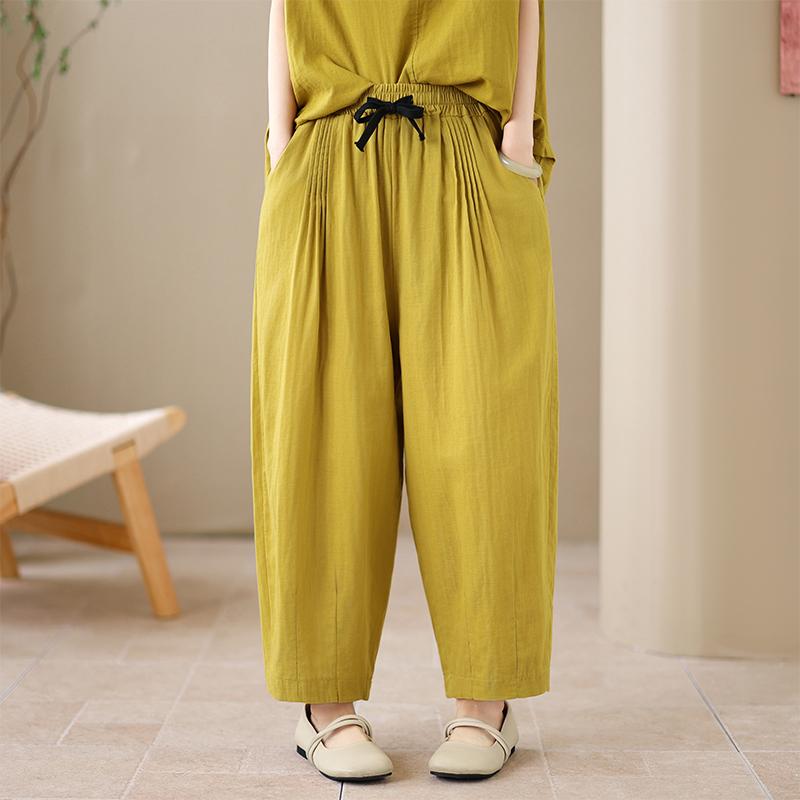 DIMANAF 2026 Plus Size Summer Pants Suits Women Sets Suits Linen Loose Tops Shirts Long Pants Cotton Loose Casual Clothing