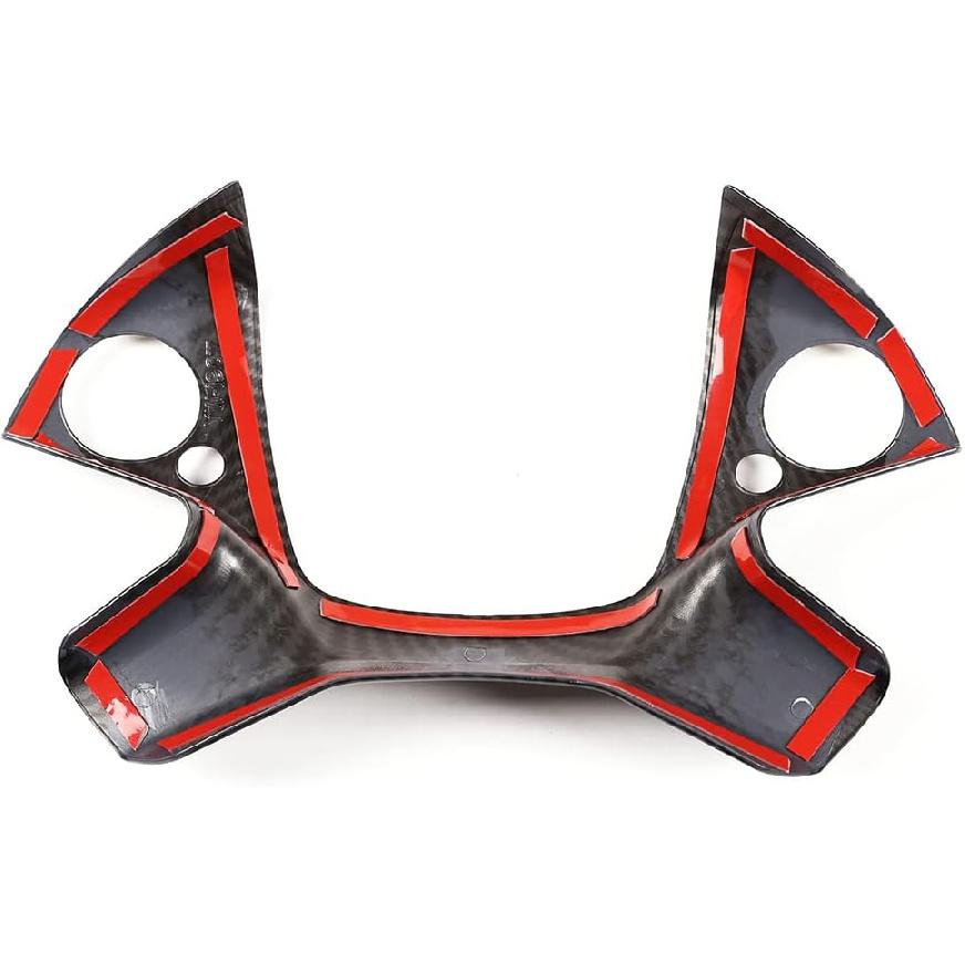 TINKI ABS Carbon Fiber Look Car Steering Wheel Button Cover Trim Compatible for Mercedes Benz E Class W212 2009-2013 Interior Accessories