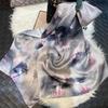 Chinese Style Ink Lotus Silk Scarf Shawl Women  New Design 100% Natural Silk Long Scarves Grey Pink Neck Scarves 175*53Cm