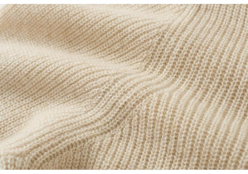 2024 Women's Slim Fit Cashmere Sweater - Fashion Knit Top with Love Heart Pearl Accent & Half High Neck