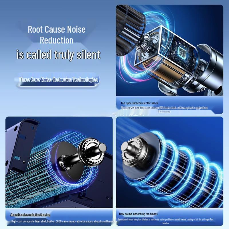 Silent Bladeless Wall-Mounted Fan for Cooling Bedrooms & Bathrooms