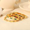 Fashion Square Emerald Open Bracelet Women's Versatile Bracelet Jewelry