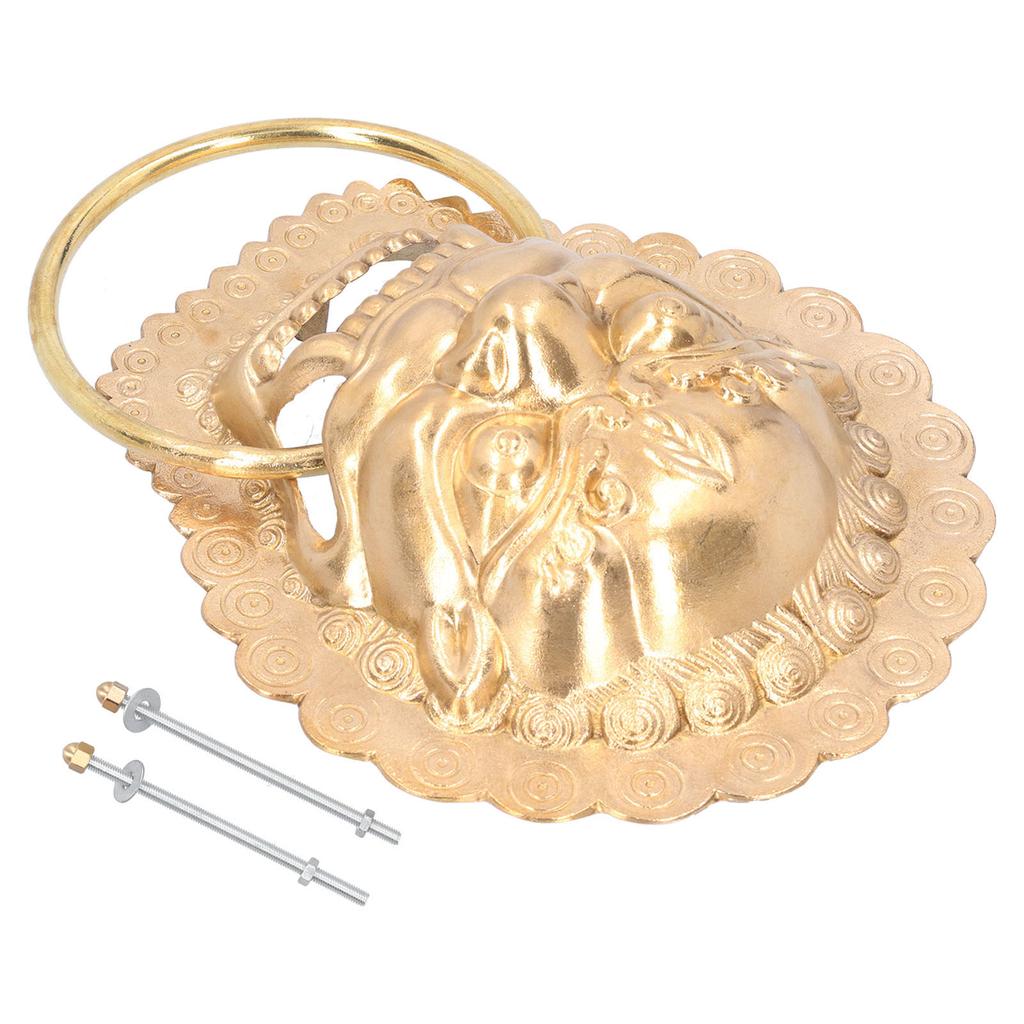 Antique Door Knocker Handle Brass Double Door Handle for Wooden Courtyard Side Door