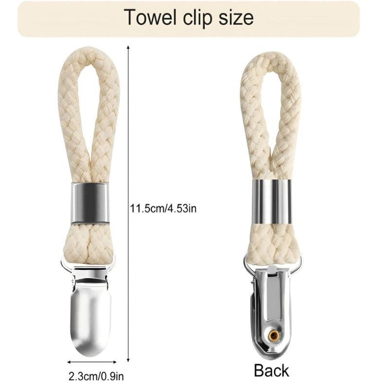 Badezimmer Handtuchklemmen Geflochten Mehrzweck Kleiderbügel Badezimmer Baumwollschlaufe Handtuchklemme Metallklemme Küche Heimaufbewahrung