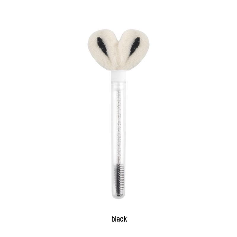 Gold Buckle Pompom Eyelash & Eyebrow Brush with Crystal Rod and Rabbit Ear Comb