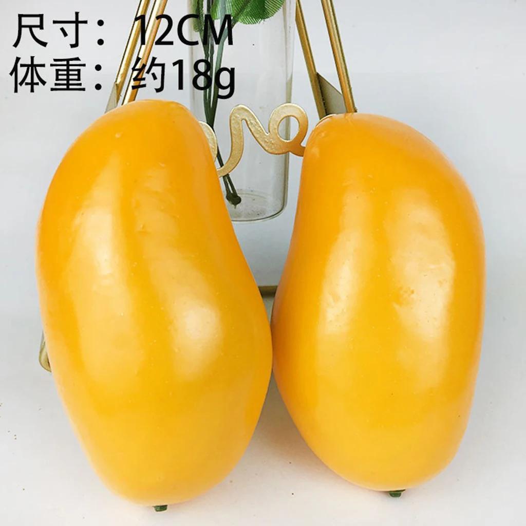 Simulation Fruit Model Fake Mango Ornaments 12cm Artificial Mango Fruit Photo Props Fruit Shop Decor Model Window Display Props