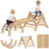 8-in-1 Toddler Climbing Frame, Indoor Play Triangle Set with Slide, Arch and Triangle Ladder, Multicolour