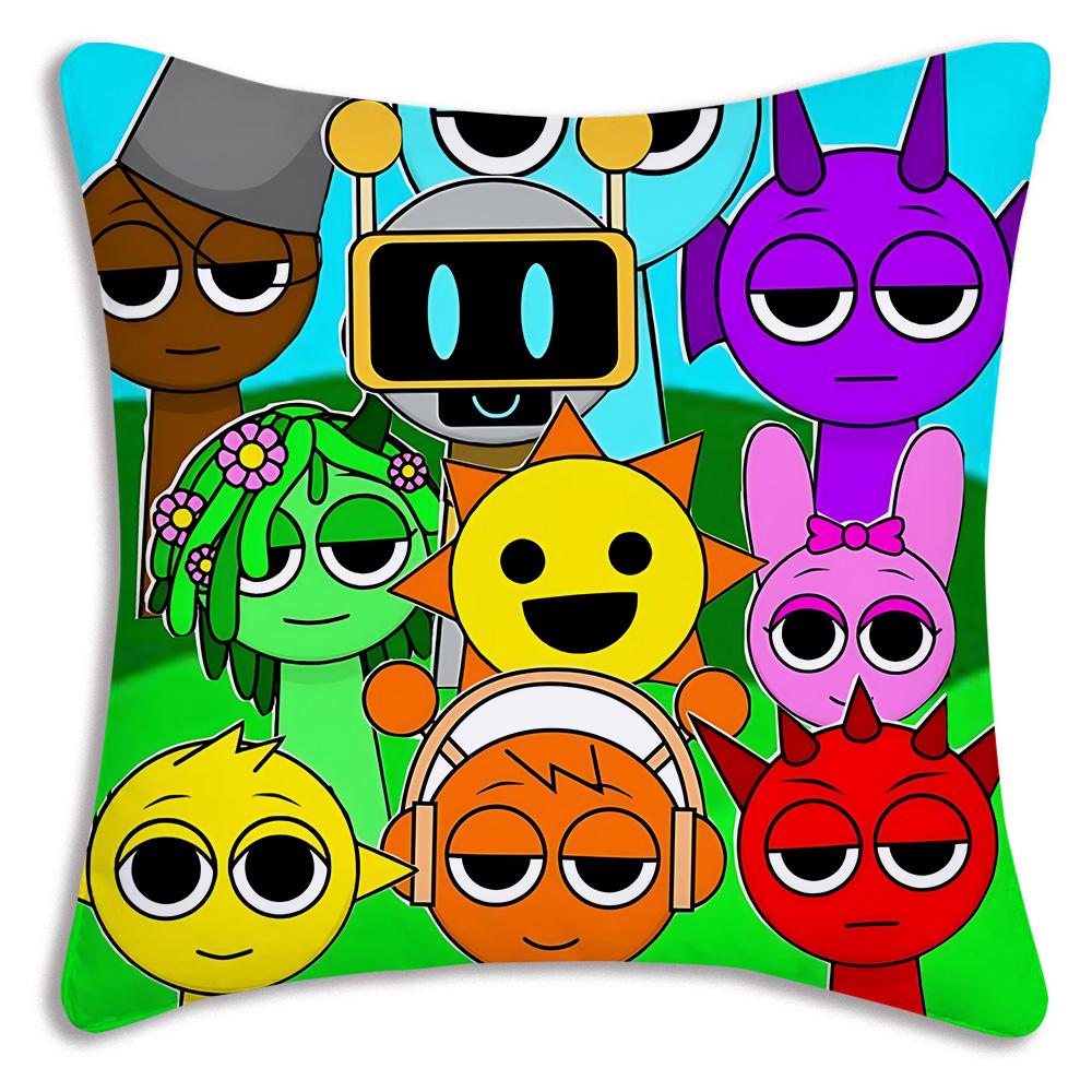 Joc amuzant Pentru S-SprunkiS Huse de Pernă Desene Animate Canapea Decorative Casă Imprimare Față-Verso Pluș Scurt Drăguț Husă Pernă