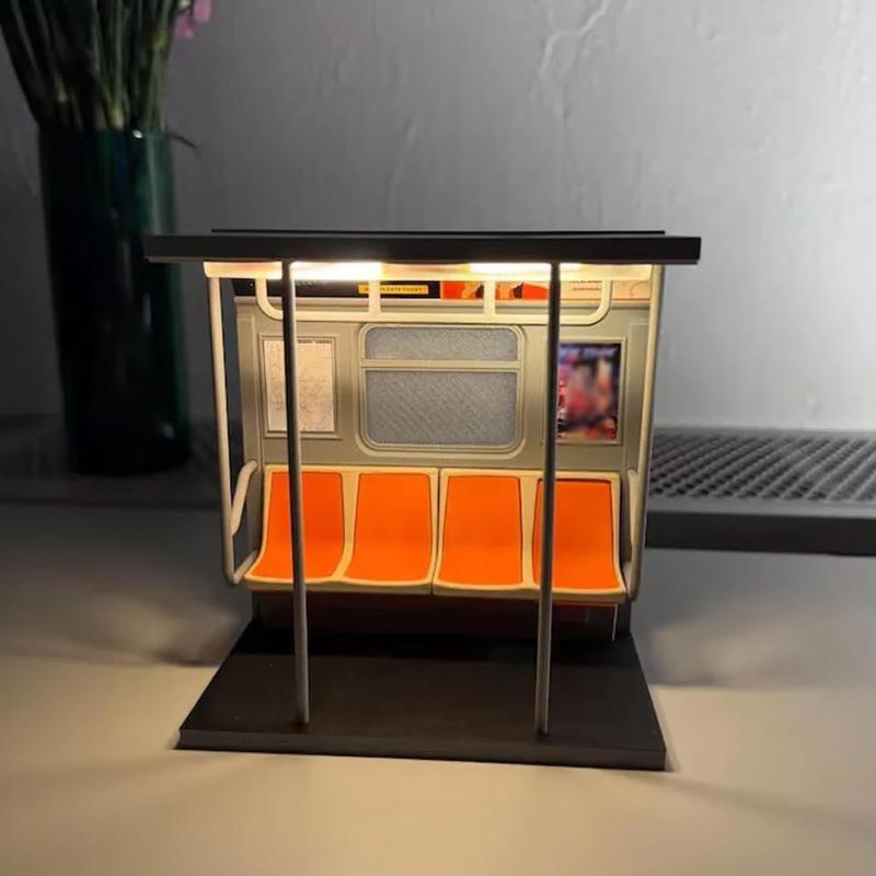 

Nyc Subway Train Lamp, Cozy Night Light, 3D Printed Subway Train Lamp, Ambient Led Night Light For Home Office Decor чёрный