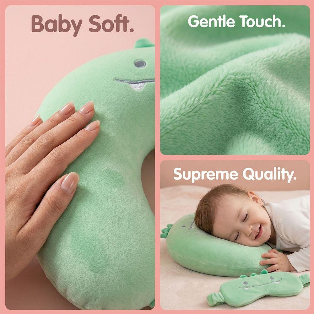 Cute Comfortable U-shaped Pillow Support Ergonomics Neck Support Pillow Portable Slow Rebound Eye Mask Long Flight