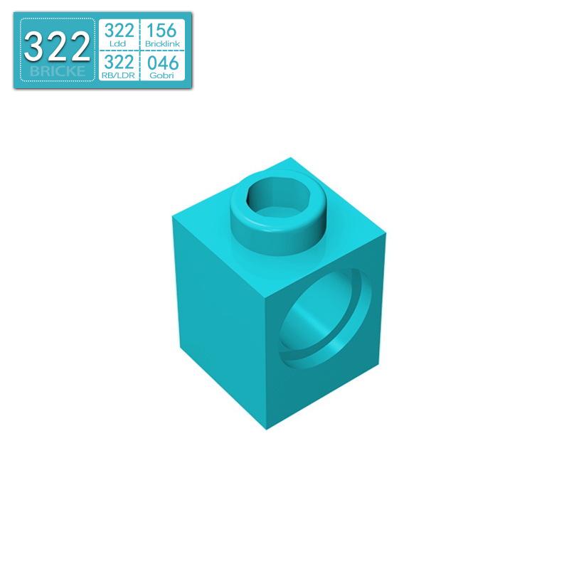 BRICKE 1x1 Brick with Hole - Compatible with LEGO 6541, DIY MOC Loose Parts, Educational Building Blocks Piece