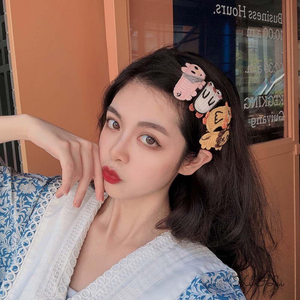 Headdress Handmade Children Hair Clip Kids Woolen Hairpin Knitted Hairgrips Girls Hair Holder